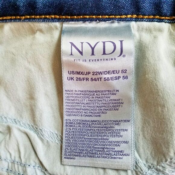 NYDJ Marilyn Straight Jeans Women’s 22W Blue Lift X Tuck Stretch Denim 44x30 - Picture 5 of 5